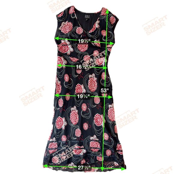 INC Floral‎ Maxi Dress Womens Size 14 Babydoll Y2K Sleeveless Silk Empire Waist - Picture 2 of 8